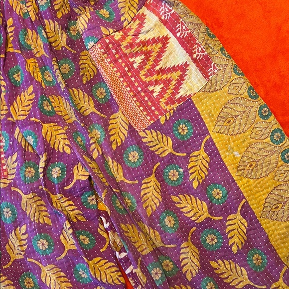 Vibrant Purple and Yellow Wide Leg Pants - Picture 5 of 12